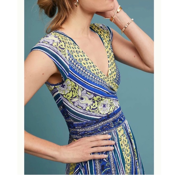 Anthropologie Dresses & Skirts - MAEVE l Anthropologie Tamera Surplice Cap Sleeve Dress Size Medium